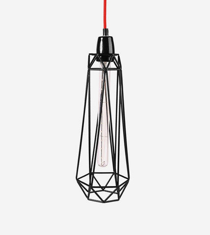 Filament Style - Suspension-Filament Style-DIAMOND 2 - Suspension Noire câble Rouge Ø18cm | L